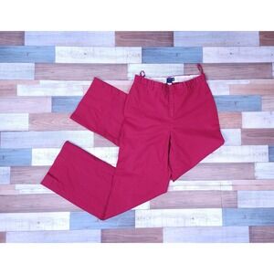 Gap Stretch Red Wide Leg Trousers Womens 2R Cotton Chino Pants 103486-05-1